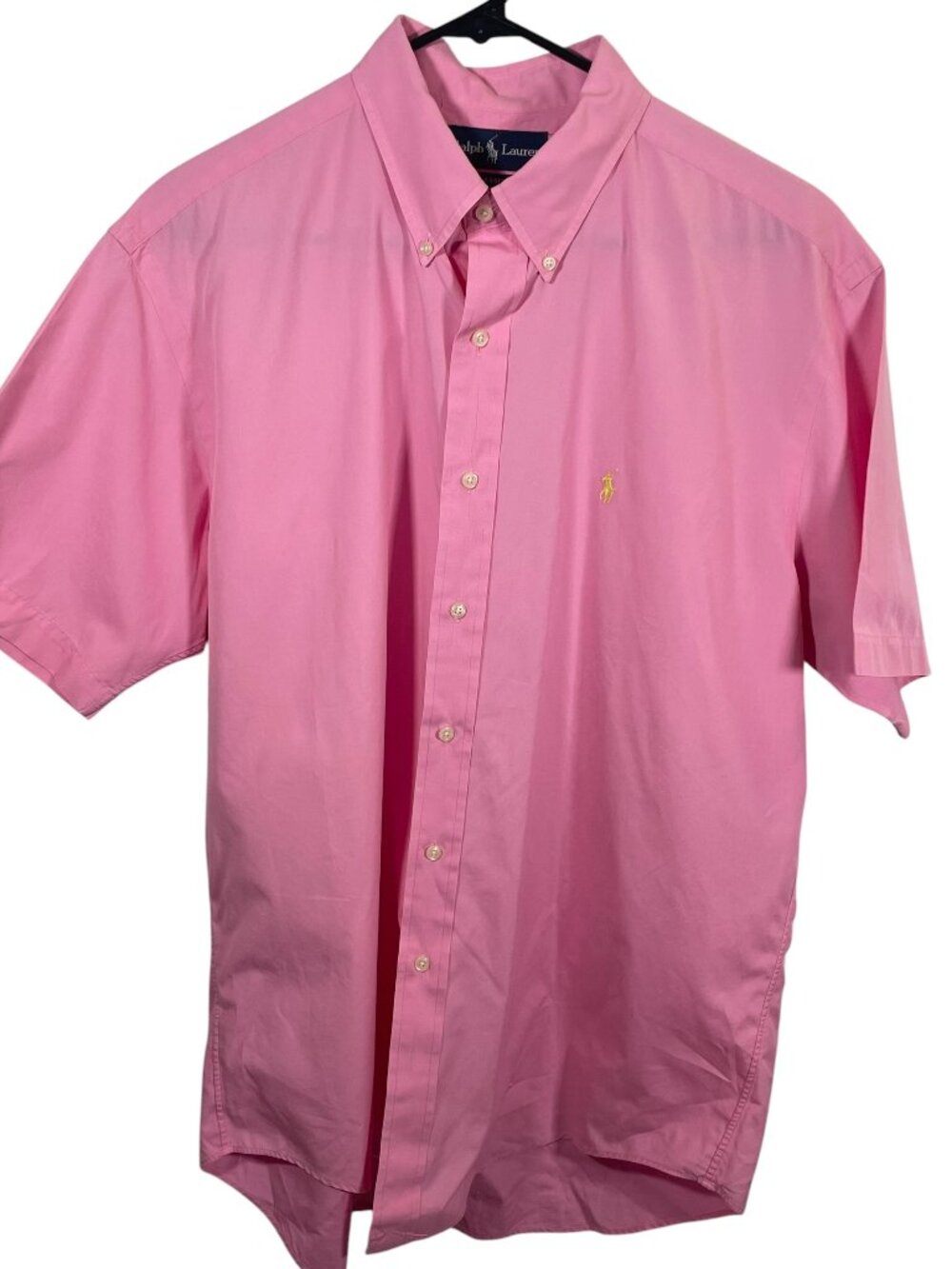Ralph Lauren Classic Fit Shirt Mens Large Short Sleeve Button Down Pink